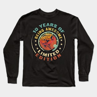 10 Year Old Birthday 10th Birthday Fishing Long Sleeve T-Shirt